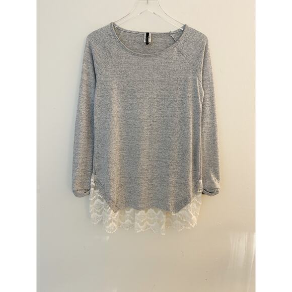 Bellamie Modest Lace Hem Knit Tunic Top Size Medium - Picture 1 of 8